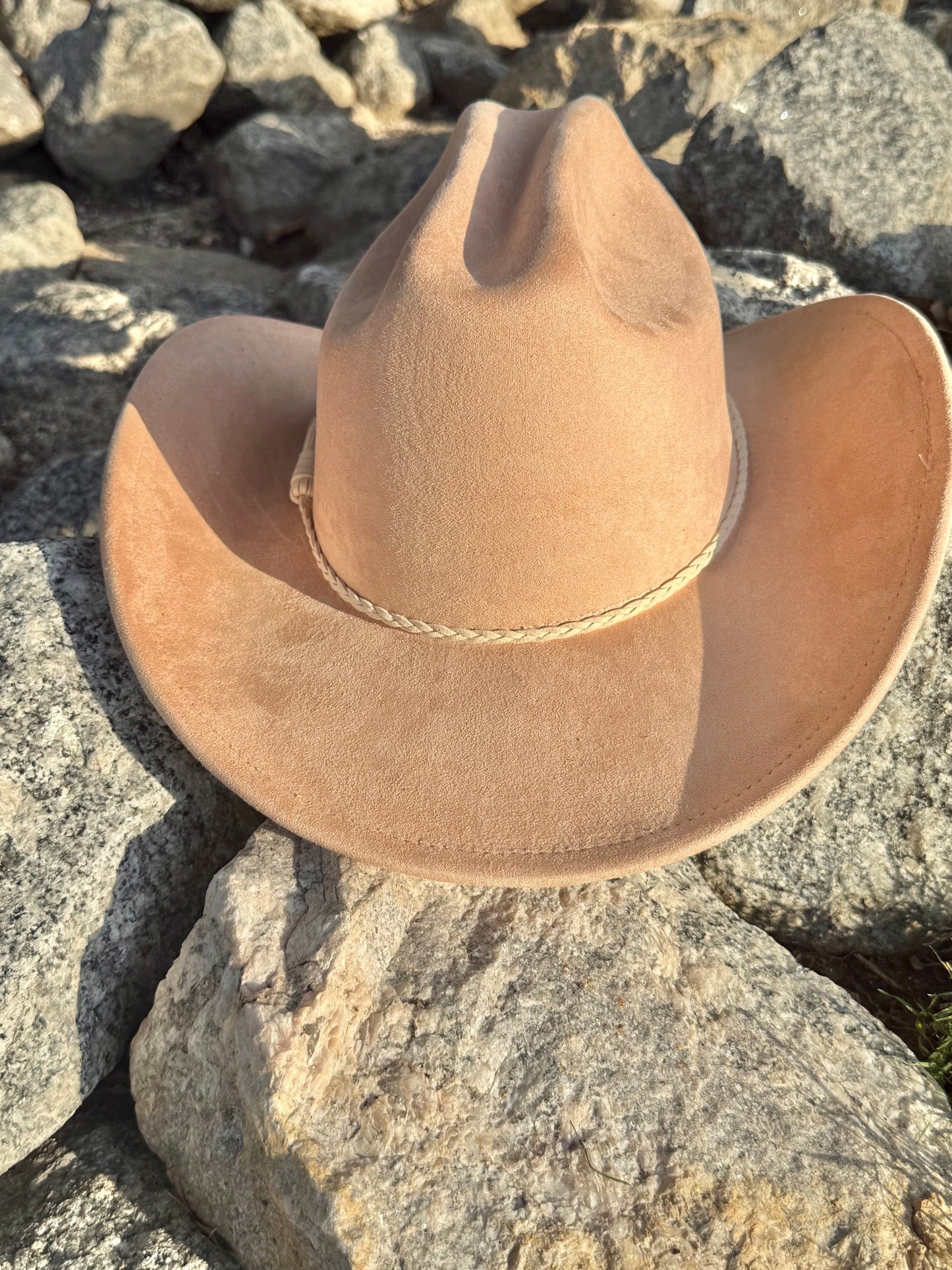 Vegan Suede Cowboy Hat Solid, Solid Cowboy Hat for Burning,Pinched Cowboy Hat, Rancher Hat, Hat for customization
