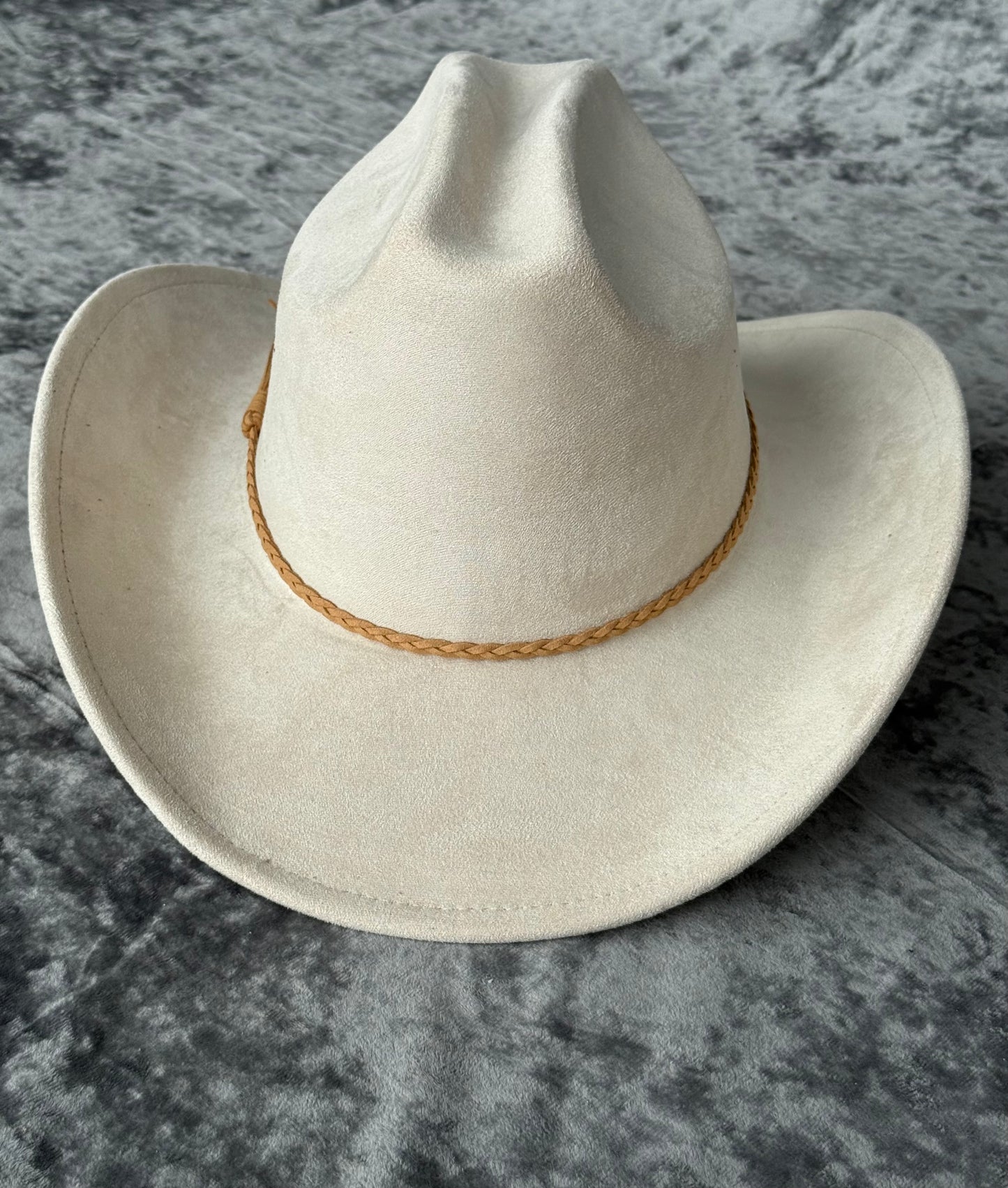 Vegan Suede Cowboy Hat Solid, Solid Cowboy Hat for Burning,Pinched Cowboy Hat, Rancher Hat, Hat for customization