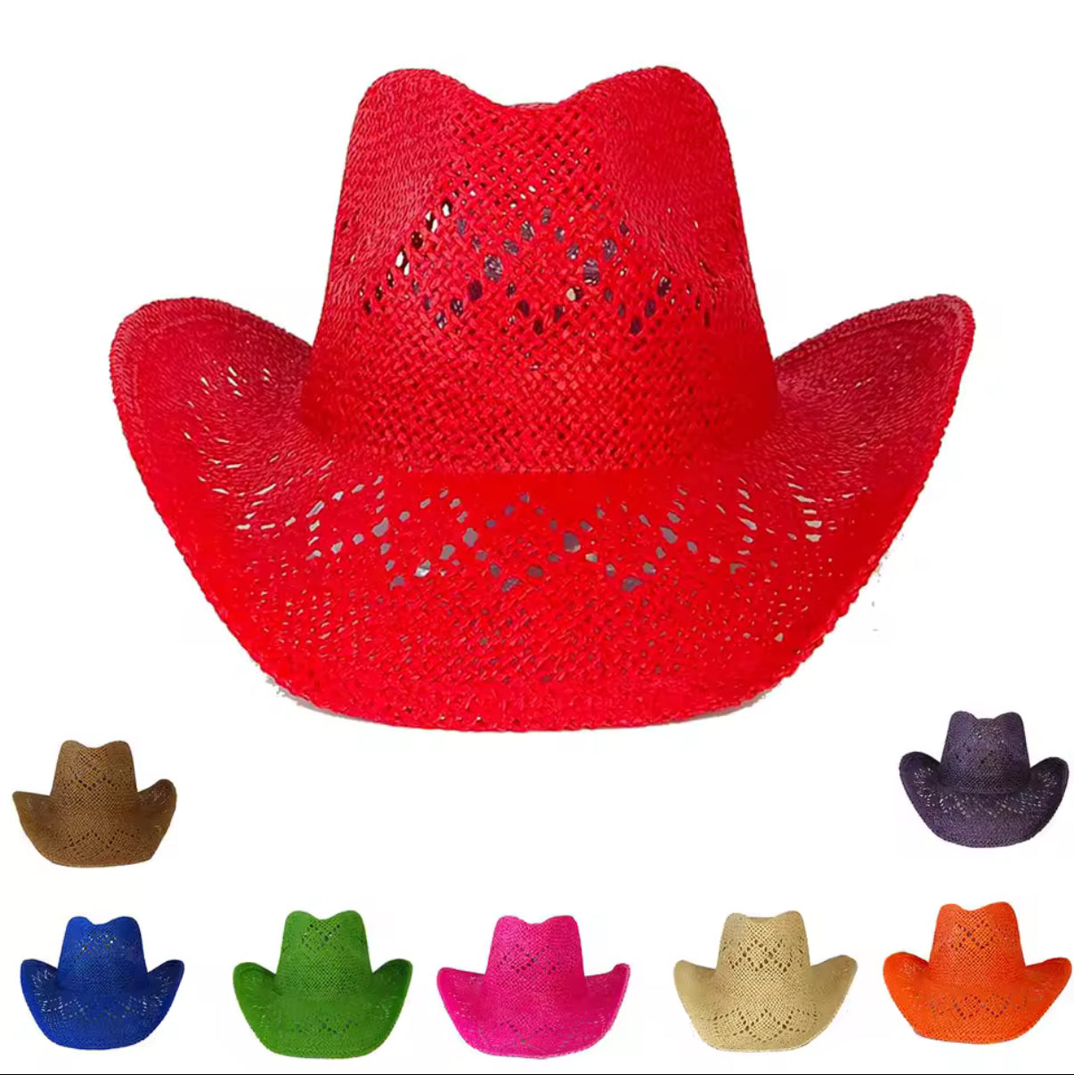 Hand Woven Straw Cowboy Hat