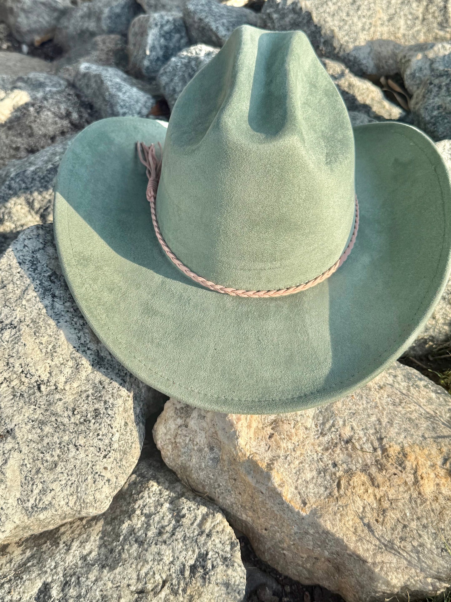 Vegan Suede Cowboy Hat Solid, Solid Cowboy Hat for Burning,Pinched Cowboy Hat, Rancher Hat, Hat for customization