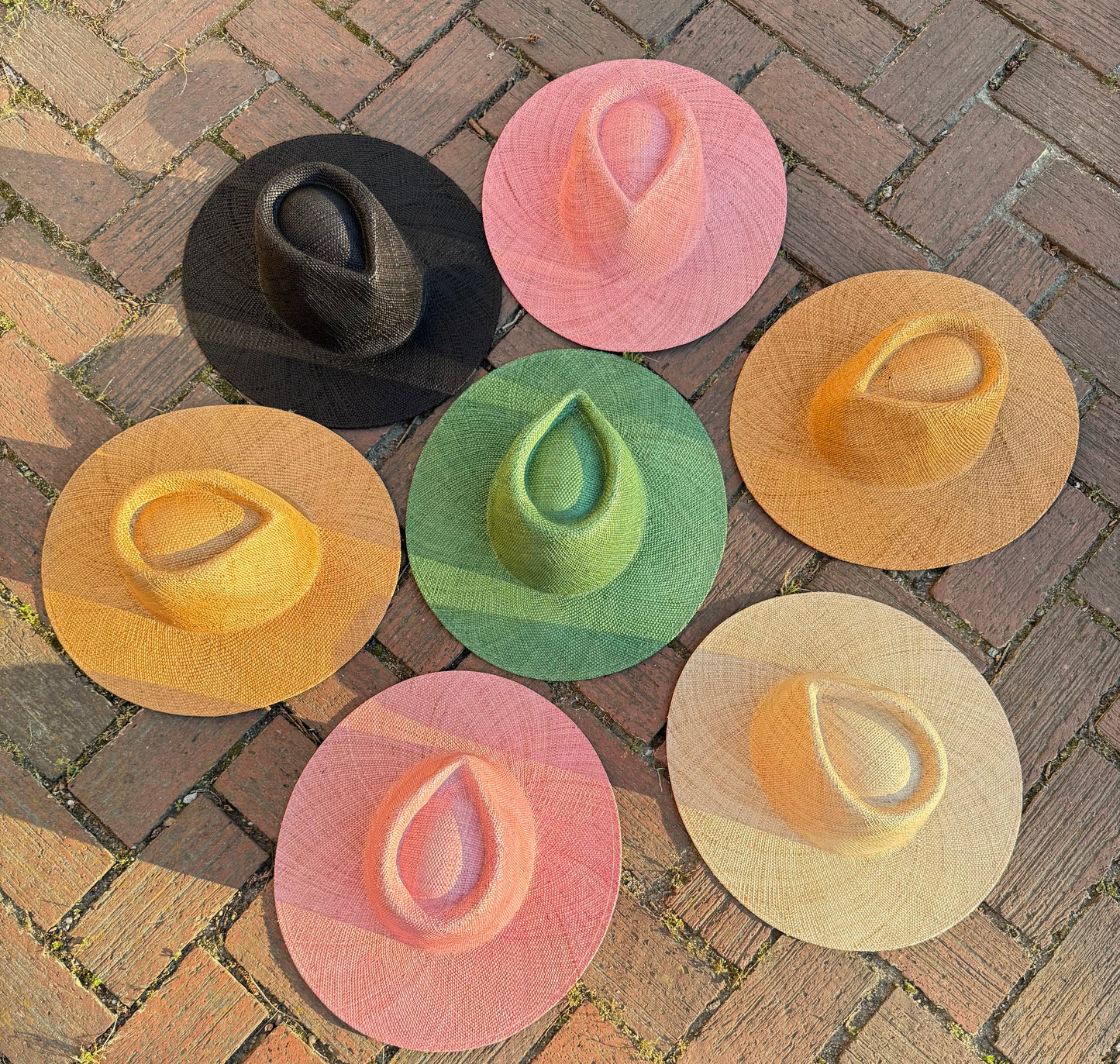 Wide Hand Woven stiff Straw Hat
