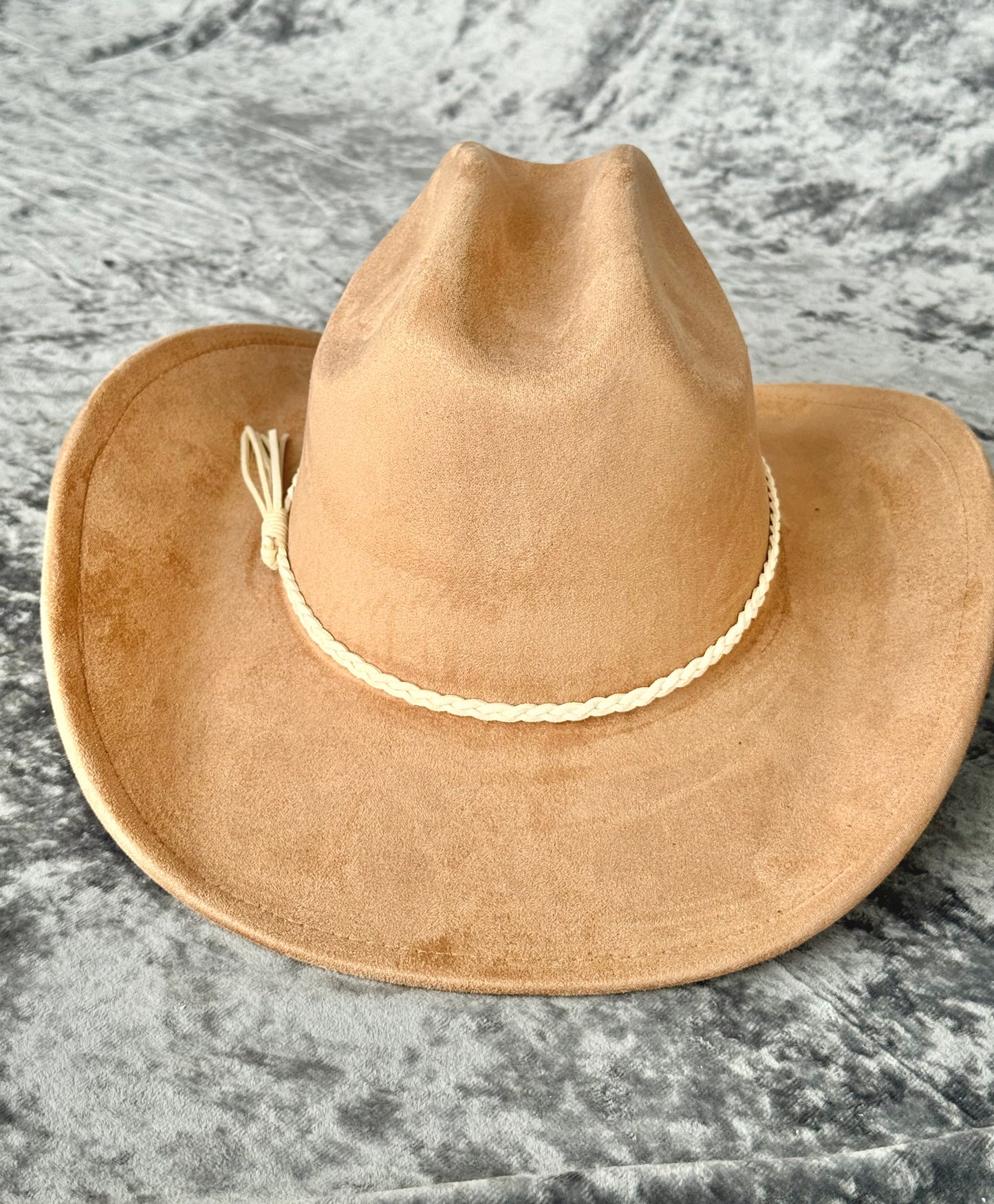 Vegan Suede Cowboy Hat Solid, Solid Cowboy Hat for Burning,Pinched Cowboy Hat, Rancher Hat, Hat for customization