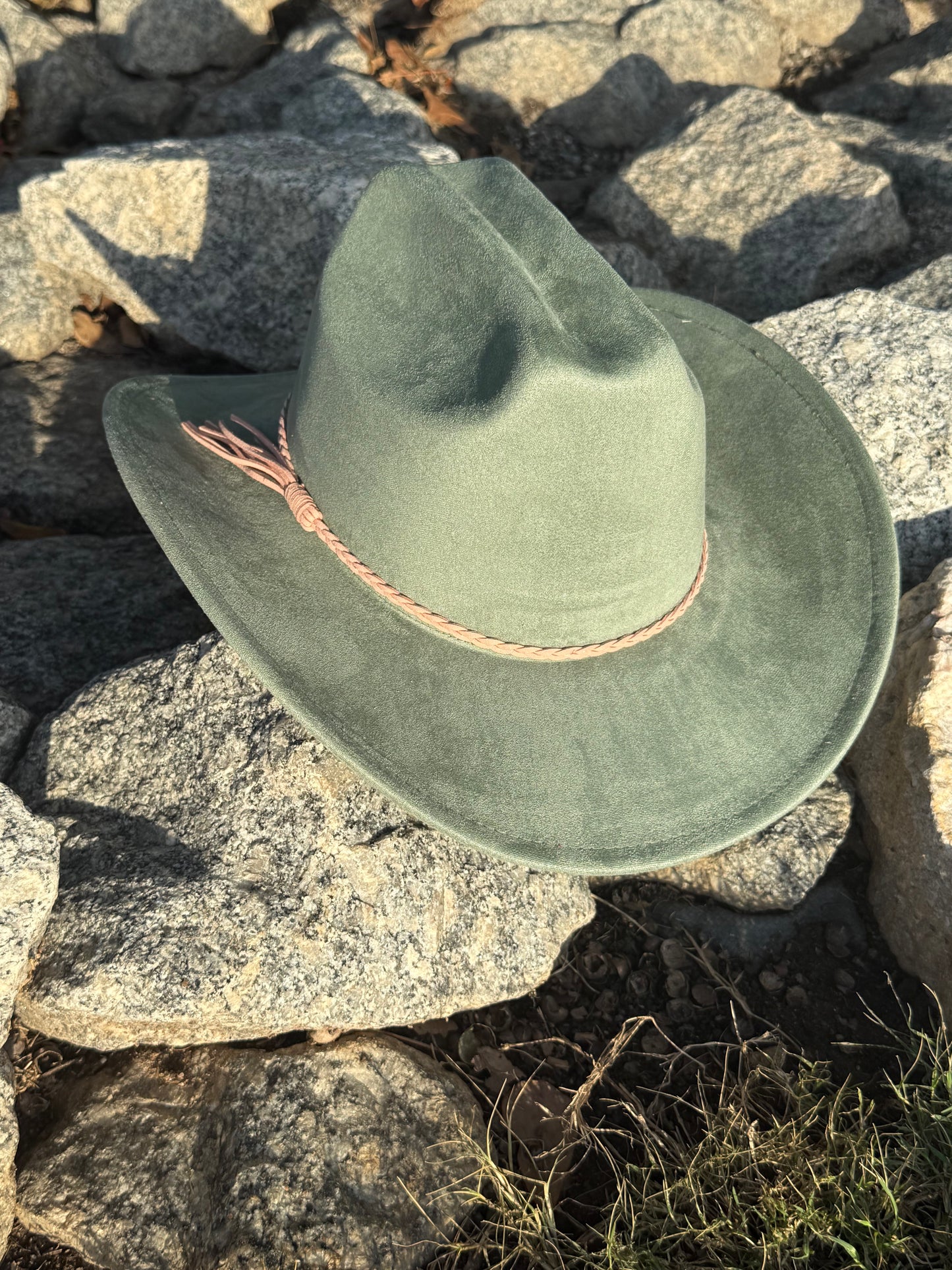 Vegan Suede Cowboy Hat Solid, Solid Cowboy Hat for Burning,Pinched Cowboy Hat, Rancher Hat, Hat for customization