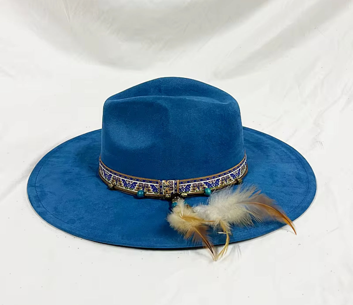 Vegan Suede Hat, Hat with Accessory, Hat for Burning, Wide Brim Hat, Rancher Hat, Hat for customization