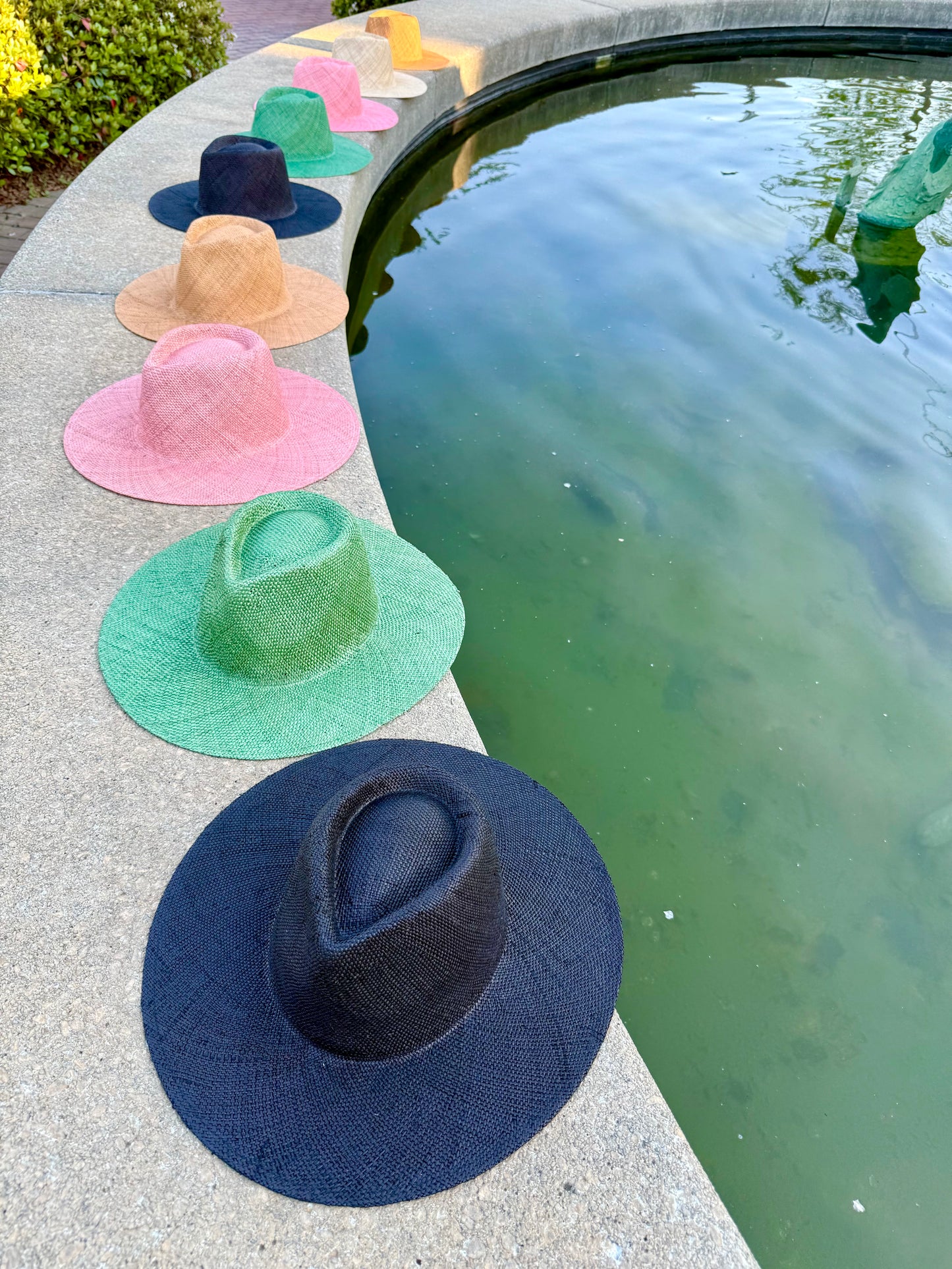 Wide Hand Woven stiff Straw Hat