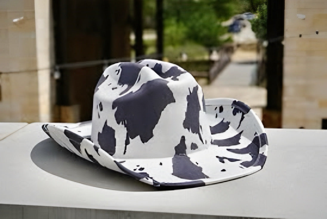 Cowprint Suede Cowboy Hat