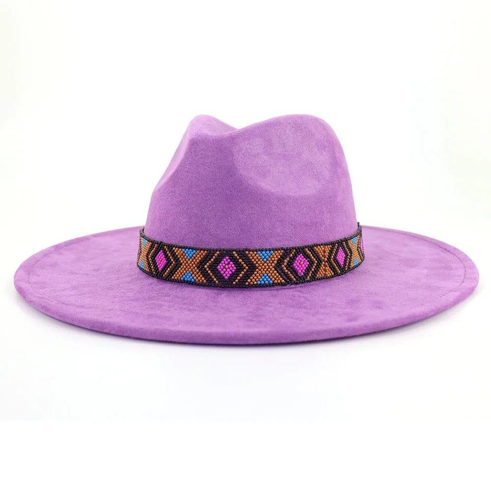 Premium Tribal Suede Fedora - AccessorizmeeWholesale