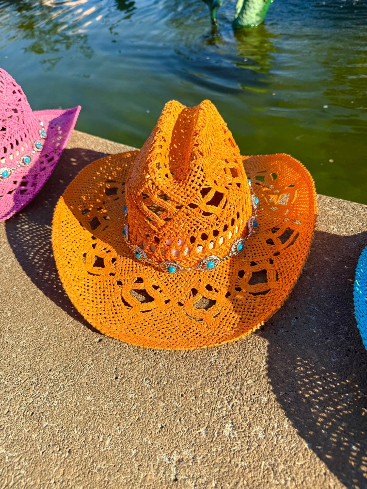 Spring Chain Hand Woven Straw Cowboy Hat - AccessorizmeeWholesale