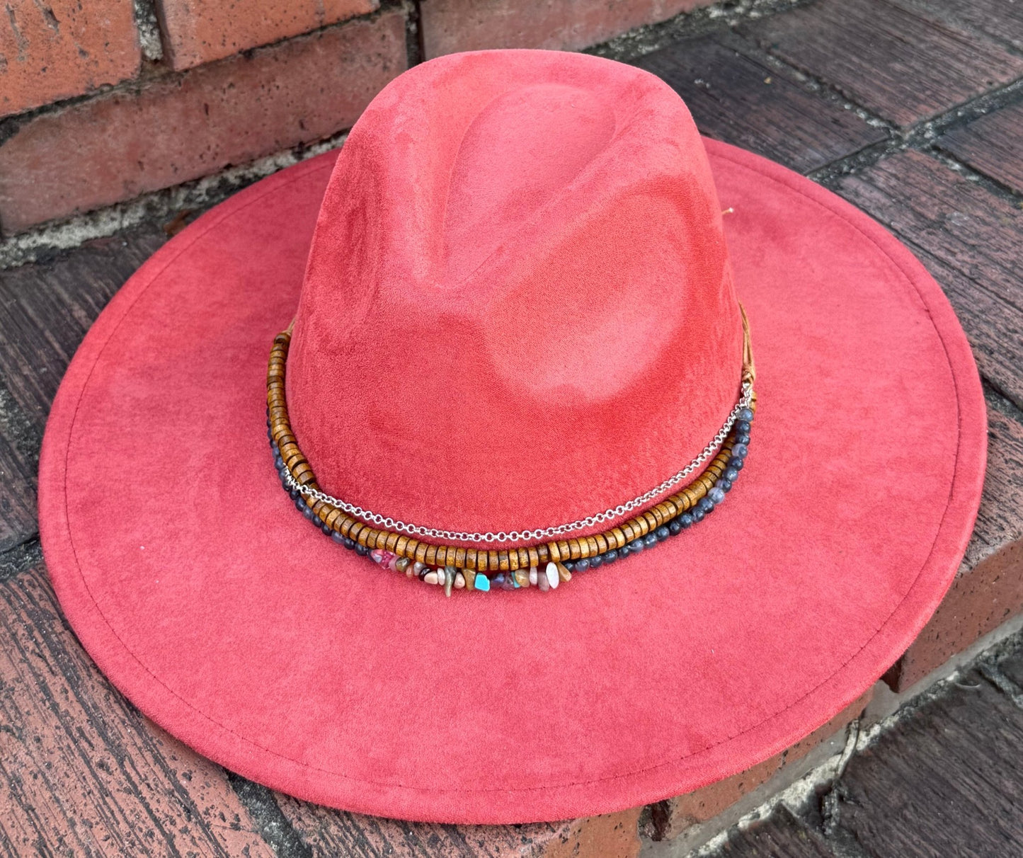 Stoned Vegan Suede Wide Brim Hat - AccessorizmeeWholesale