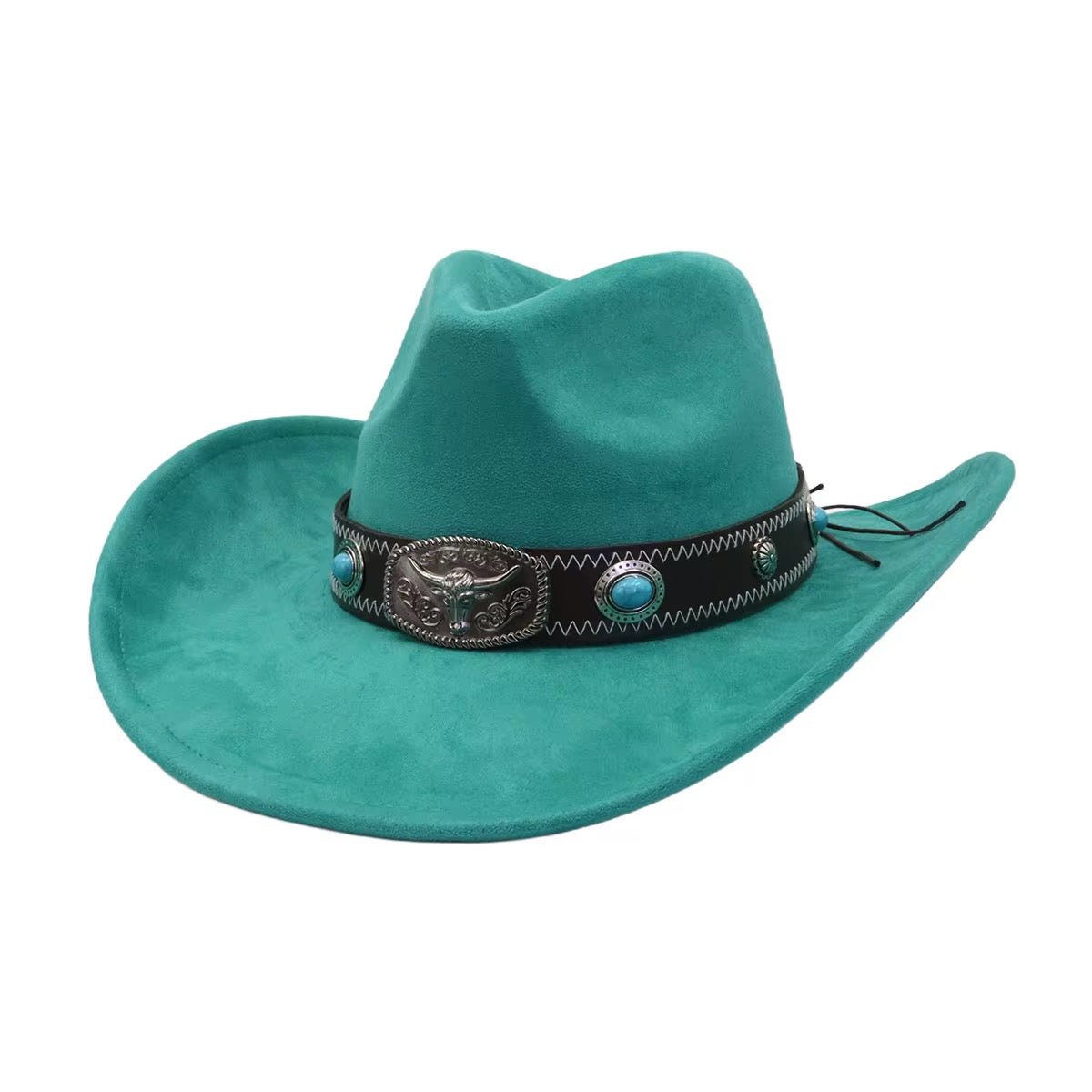 Turquo Suede Cowboy Hat - AccessorizmeeWholesale