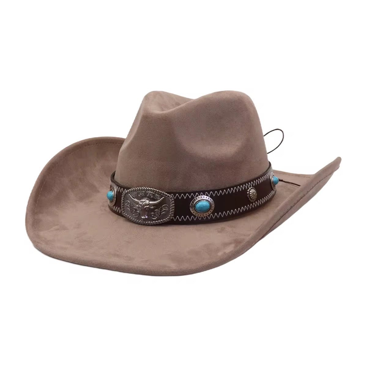 Turquo Suede Cowboy Hat - AccessorizmeeWholesale