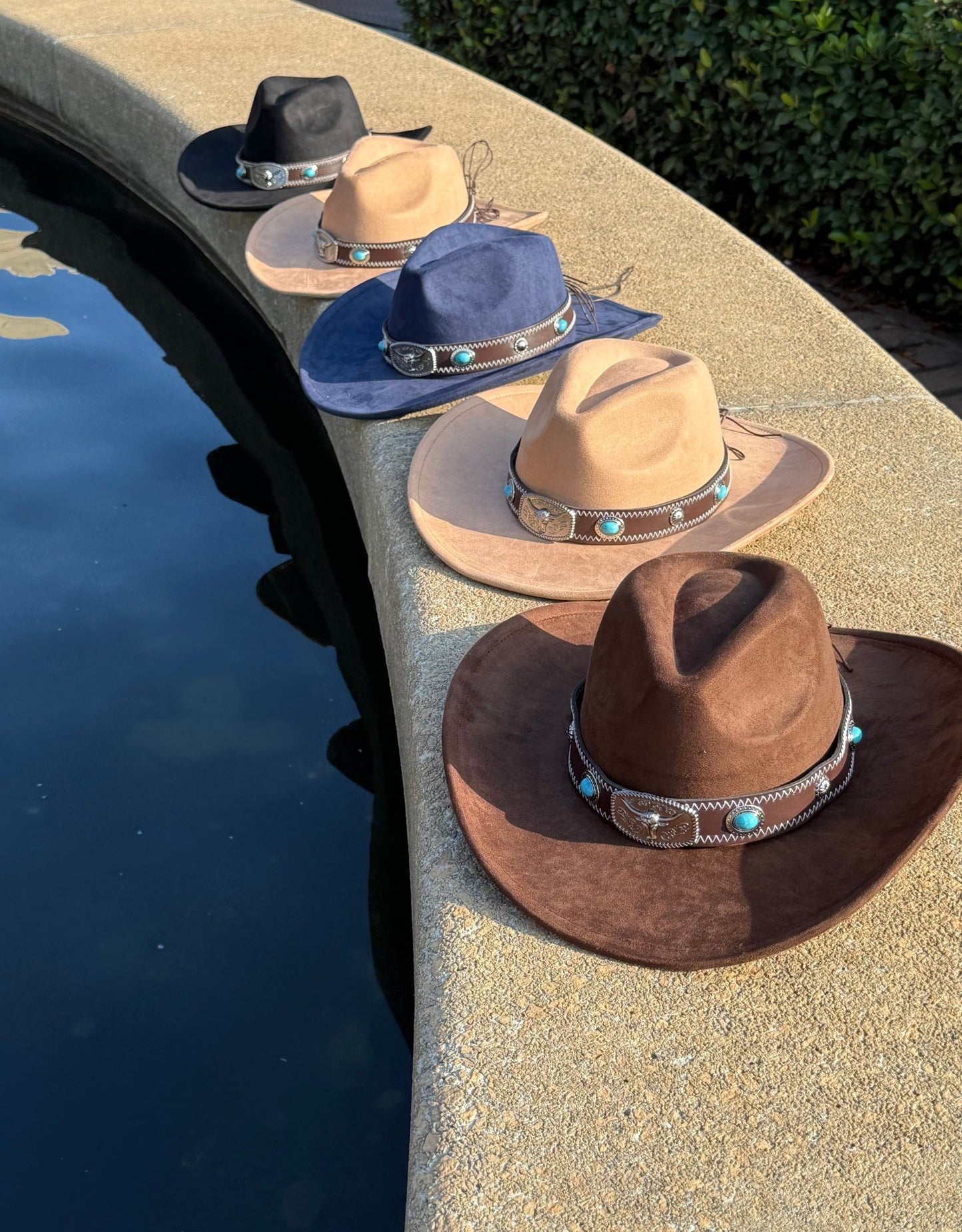 Turquo Suede Cowboy Hat - AccessorizmeeWholesale