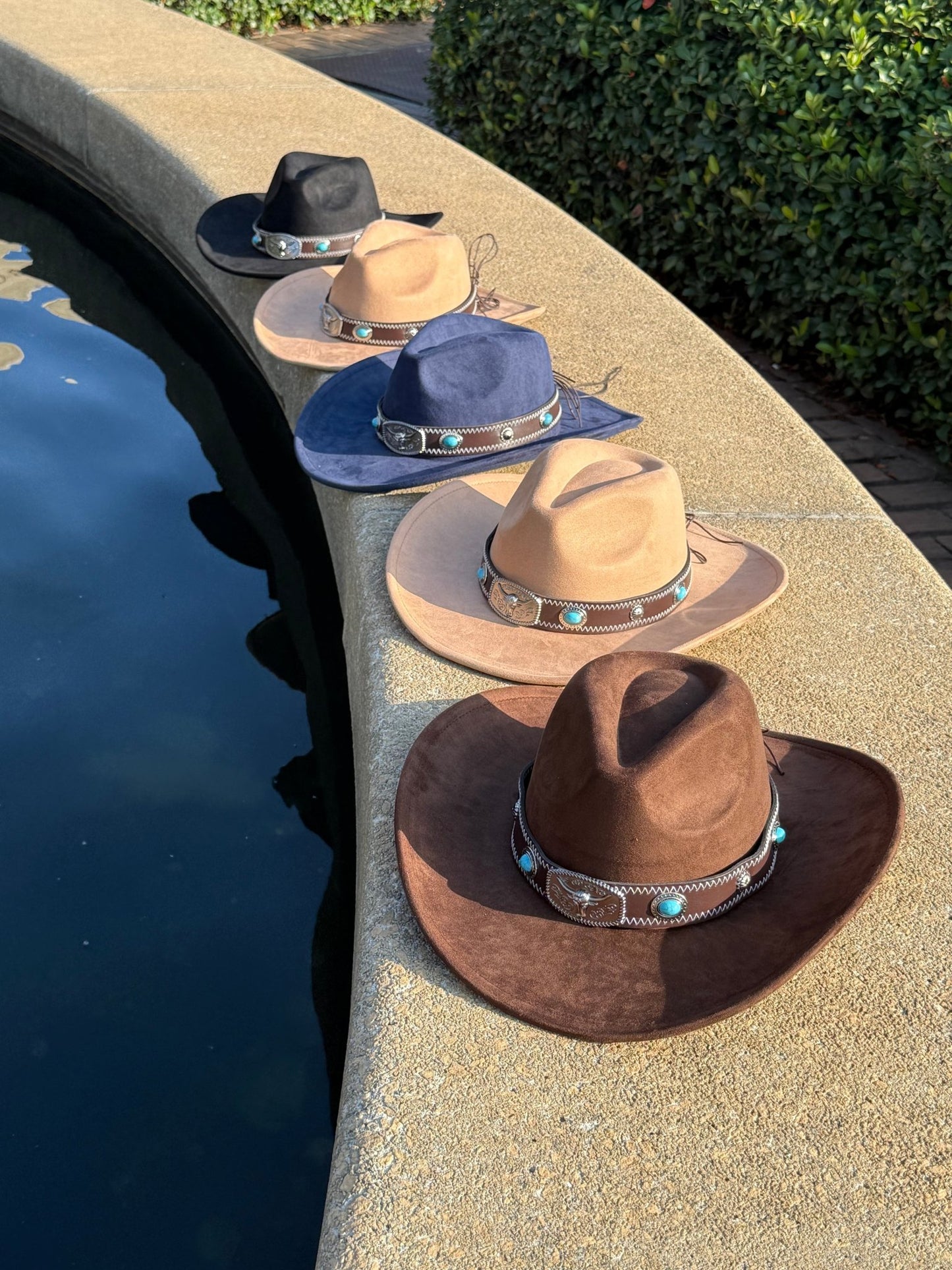 Turquo Suede Cowboy Hat - AccessorizmeeWholesale