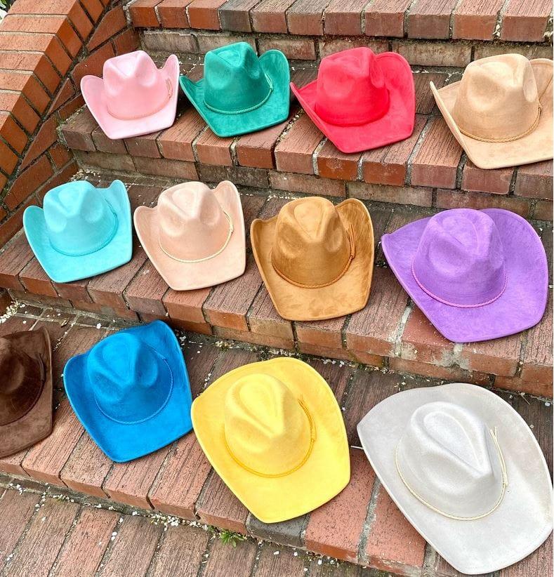 Vegan Suede Cowboy Hat Solid, Solid Cowboy Hat for Burning,, Rancher Hat, Wide Brim Hat, Hat for customization - AccessorizmeeWholesale