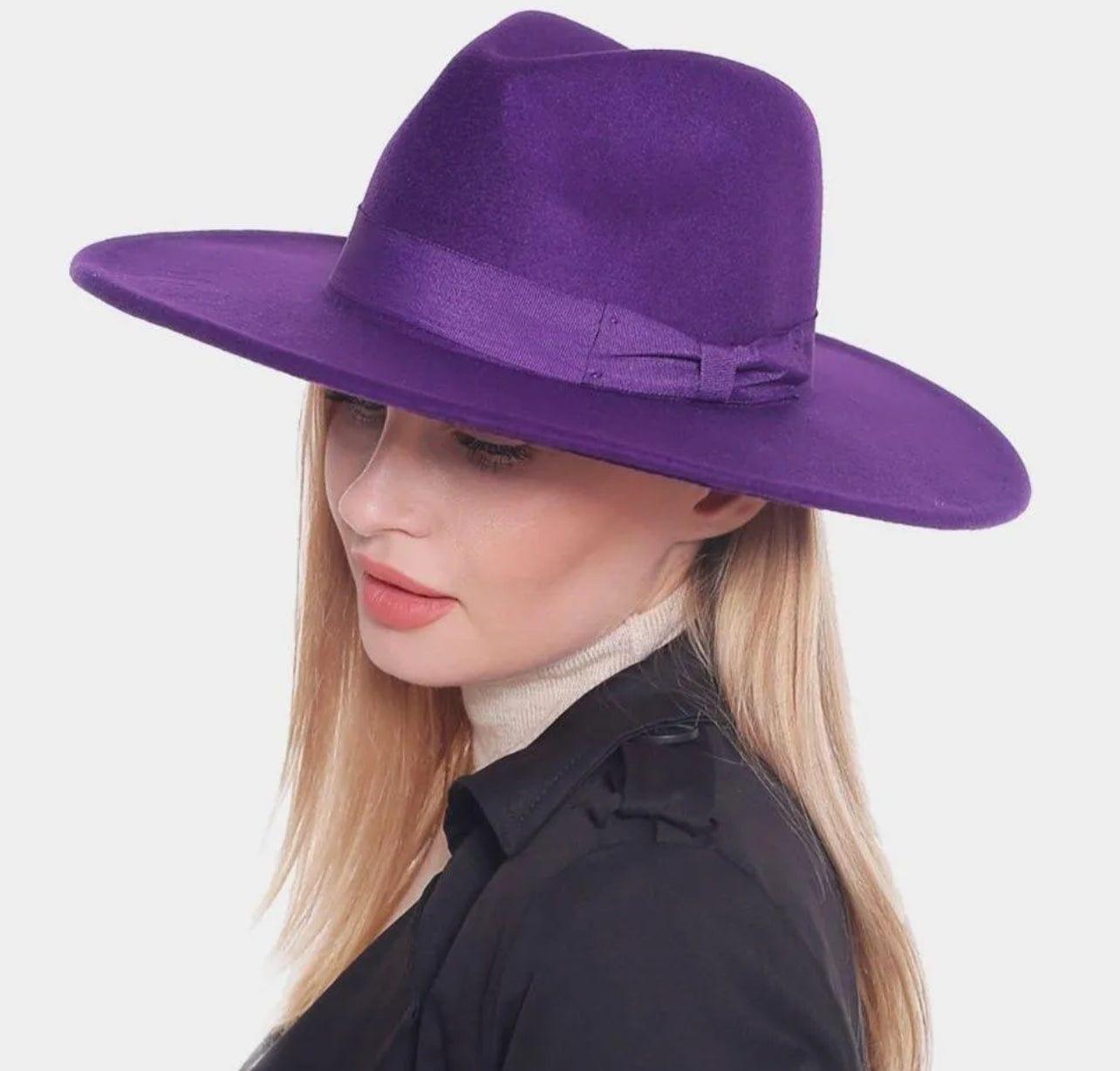 Wide Stiff Brim Bow Fedora - AccessorizmeeWholesale