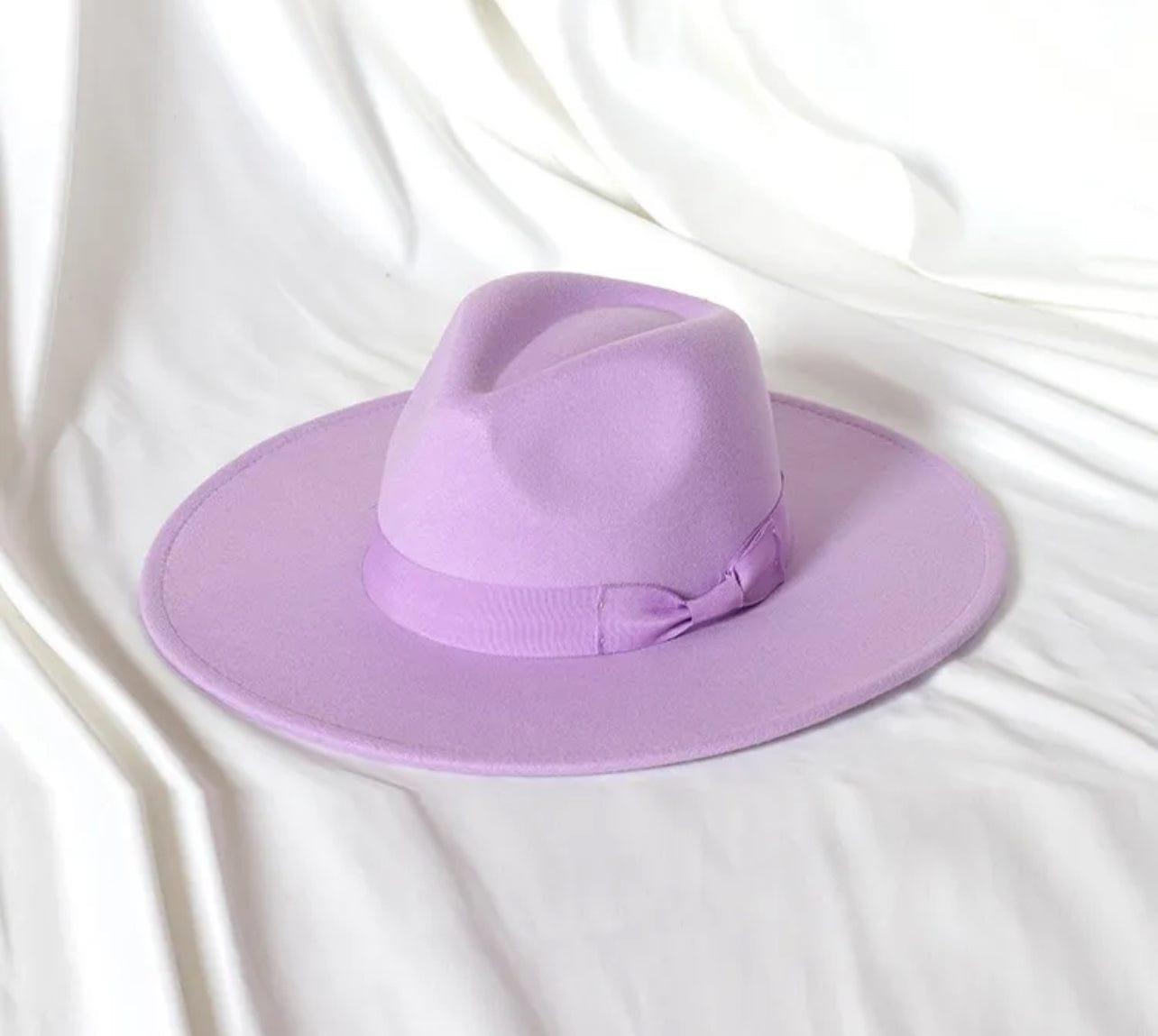 Wide Stiff Brim Bow Fedora