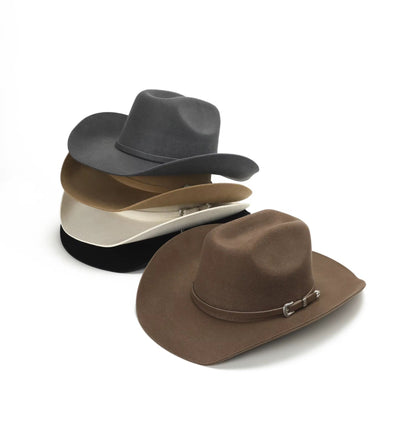 100% Wool Cowboy Belted Hat Solid, Solid Cowboy Hat for Burning,Pinched Cowboy Hat, Rancher Hat, Hat for customization - AccessorizmeeWholesale