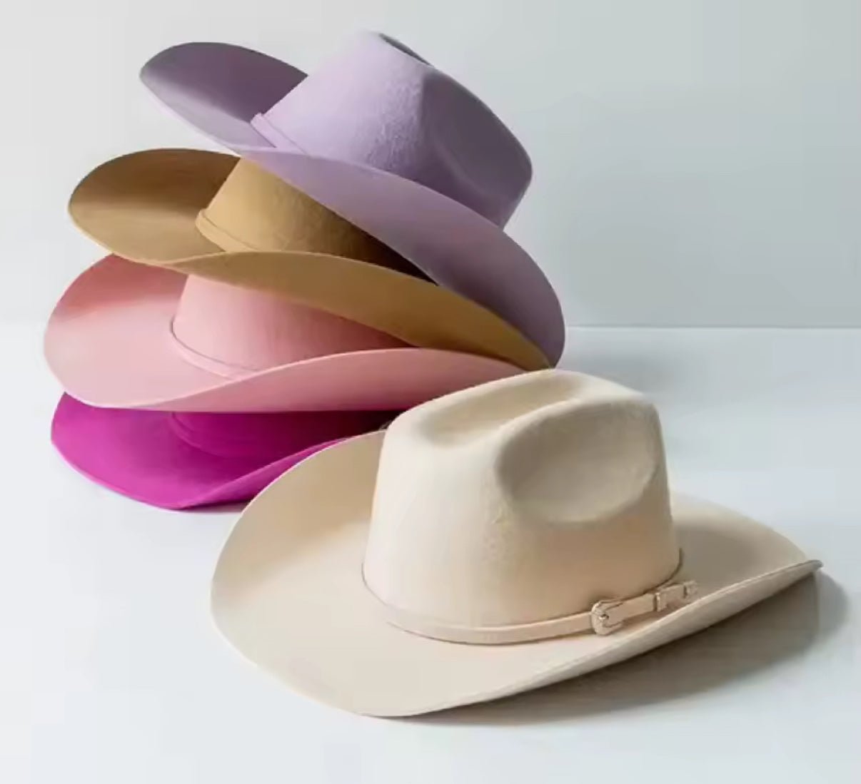 100% Wool Cowboy Belted Hat Solid, Solid Cowboy Hat for Burning,Pinched Cowboy Hat, Rancher Hat, Hat for customization - AccessorizmeeWholesale