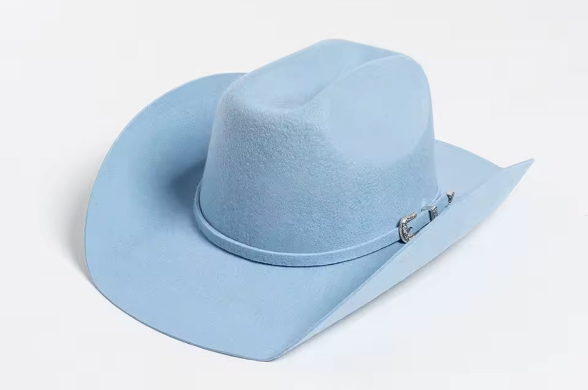 100% Wool Cowboy Belted Hat Solid, Solid Cowboy Hat for Burning,Pinched Cowboy Hat, Rancher Hat, Hat for customization - AccessorizmeeWholesale