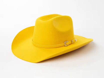 100% Wool Cowboy Belted Hat Solid, Solid Cowboy Hat for Burning,Pinched Cowboy Hat, Rancher Hat, Hat for customization - AccessorizmeeWholesale