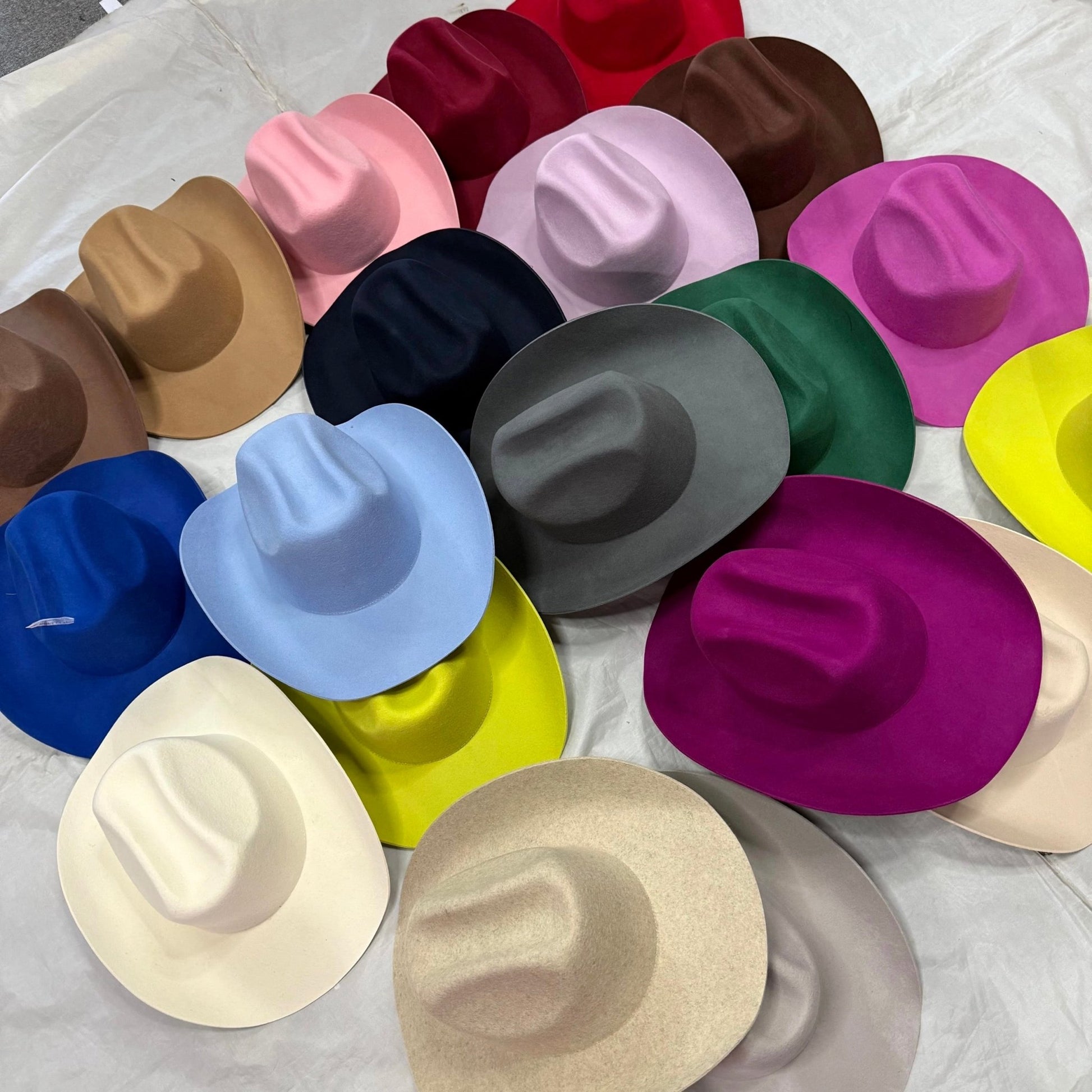 100% Wool Cowboy Hat Solid, Solid Cowboy Hat for Burning,Pinched Cowboy Hat, Rancher Hat, Hat for customization - AccessorizmeeWholesale