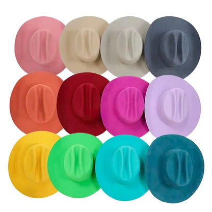 100% Wool Cowboy Hat Solid, Solid Cowboy Hat for Burning,Pinched Cowboy Hat, Rancher Hat, Hat for customization - AccessorizmeeWholesale