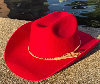 100% Wool Cowboy Hat Solid, Solid Cowboy Hat for Burning,Pinched Cowboy Hat, Rancher Hat, Hat for customization - AccessorizmeeWholesale