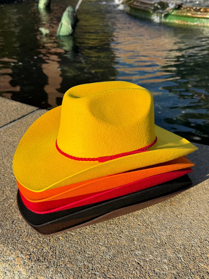 100% Wool Cowboy Hat Solid, Solid Cowboy Hat for Burning,Pinched Cowboy Hat, Rancher Hat, Hat for customization - AccessorizmeeWholesale