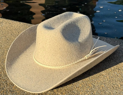 100% Wool Cowboy Hat Solid, Solid Cowboy Hat for Burning,Pinched Cowboy Hat, Rancher Hat, Hat for customization - AccessorizmeeWholesale