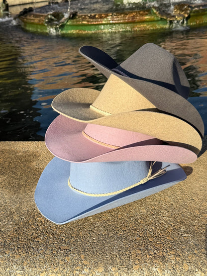 100% Wool Cowboy Hat Solid, Solid Cowboy Hat for Burning,Pinched Cowboy Hat, Rancher Hat, Hat for customization - AccessorizmeeWholesale