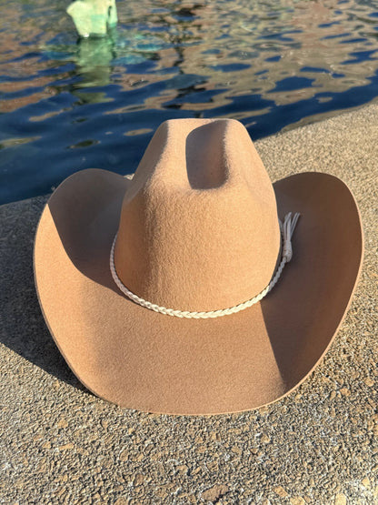 100% Wool Cowboy Hat Solid, Solid Cowboy Hat for Burning,Pinched Cowboy Hat, Rancher Hat, Hat for customization - AccessorizmeeWholesale