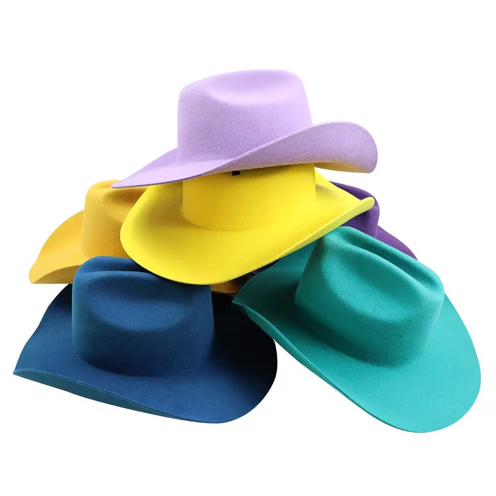 100% Wool Cowboy Hat Solid, Solid Cowboy Hat for Burning,Pinched Cowboy Hat, Rancher Hat, Hat for customization - AccessorizmeeWholesale