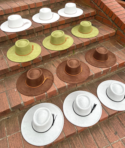 Flat wide-brim Vegan Fedora