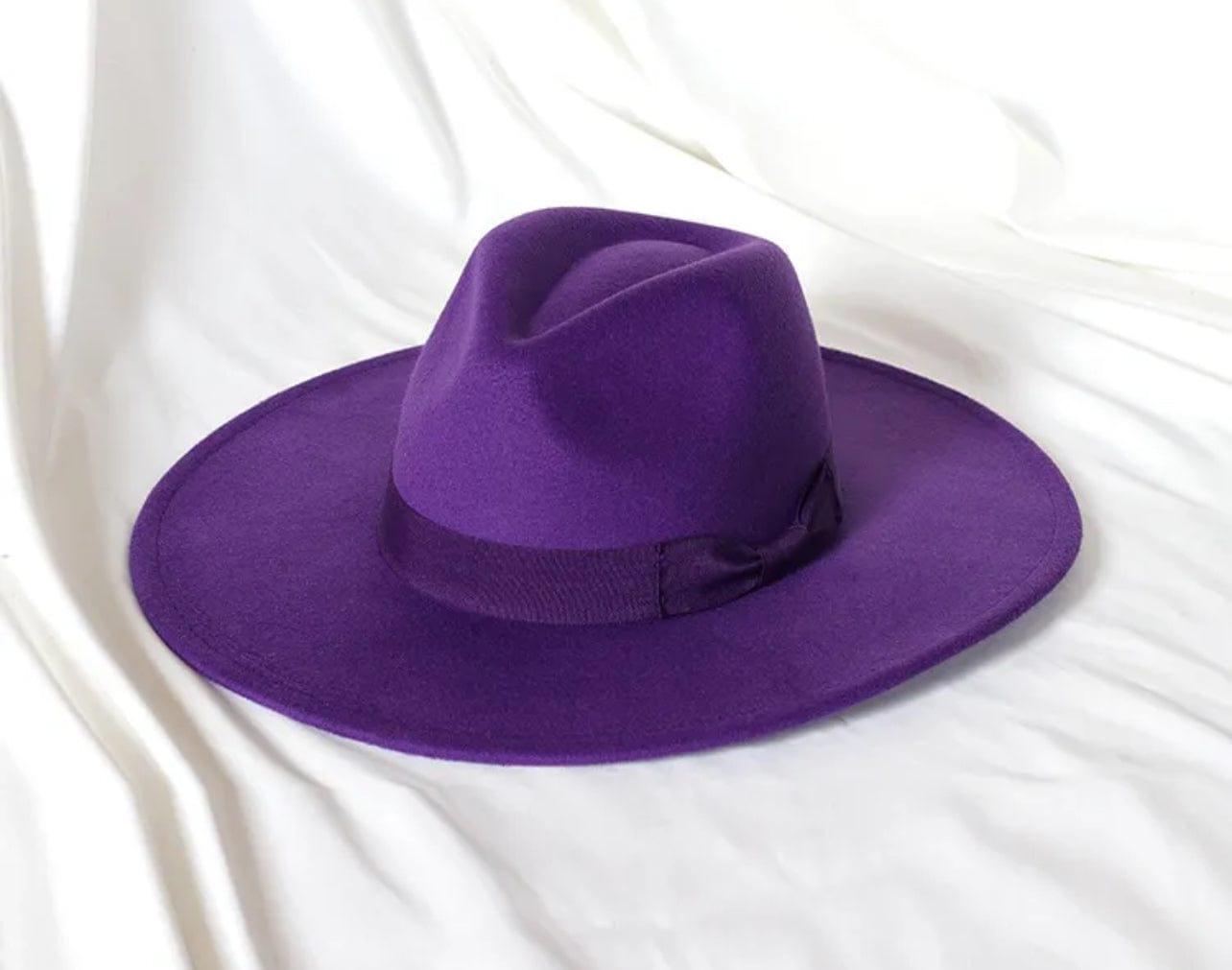 Wide Stiff Brim Bow Fedora