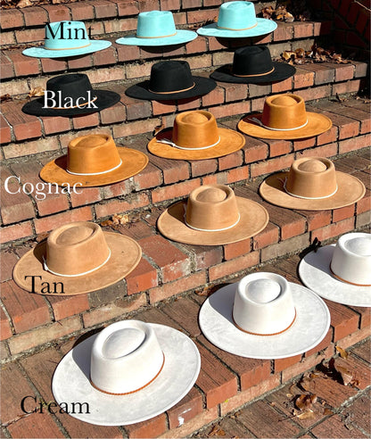 Flat wide-brim Vegan Fedora