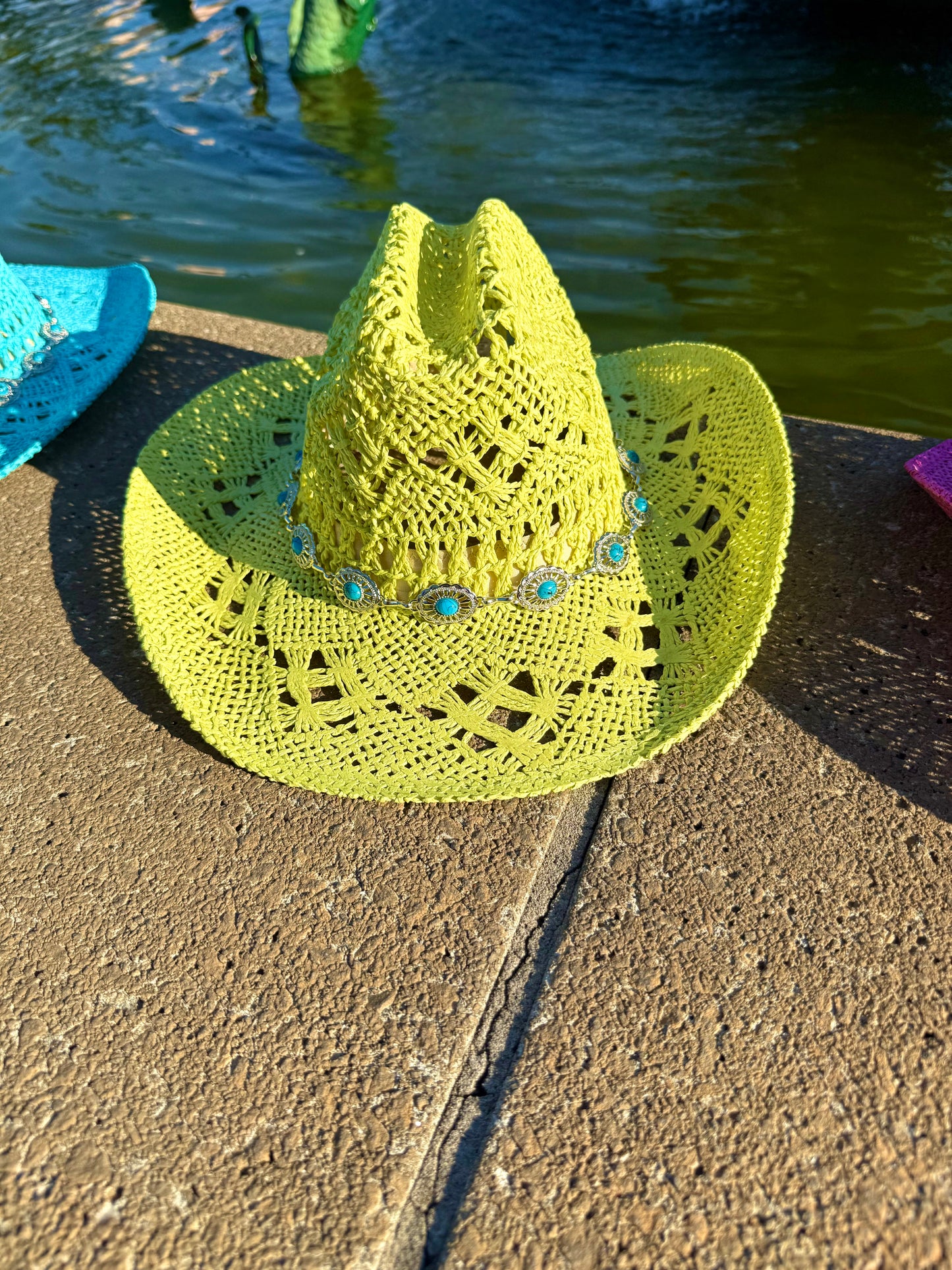 Spring Chain Hand Woven Straw Cowboy Hat