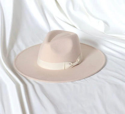 Wide Stiff Brim Bow Fedora