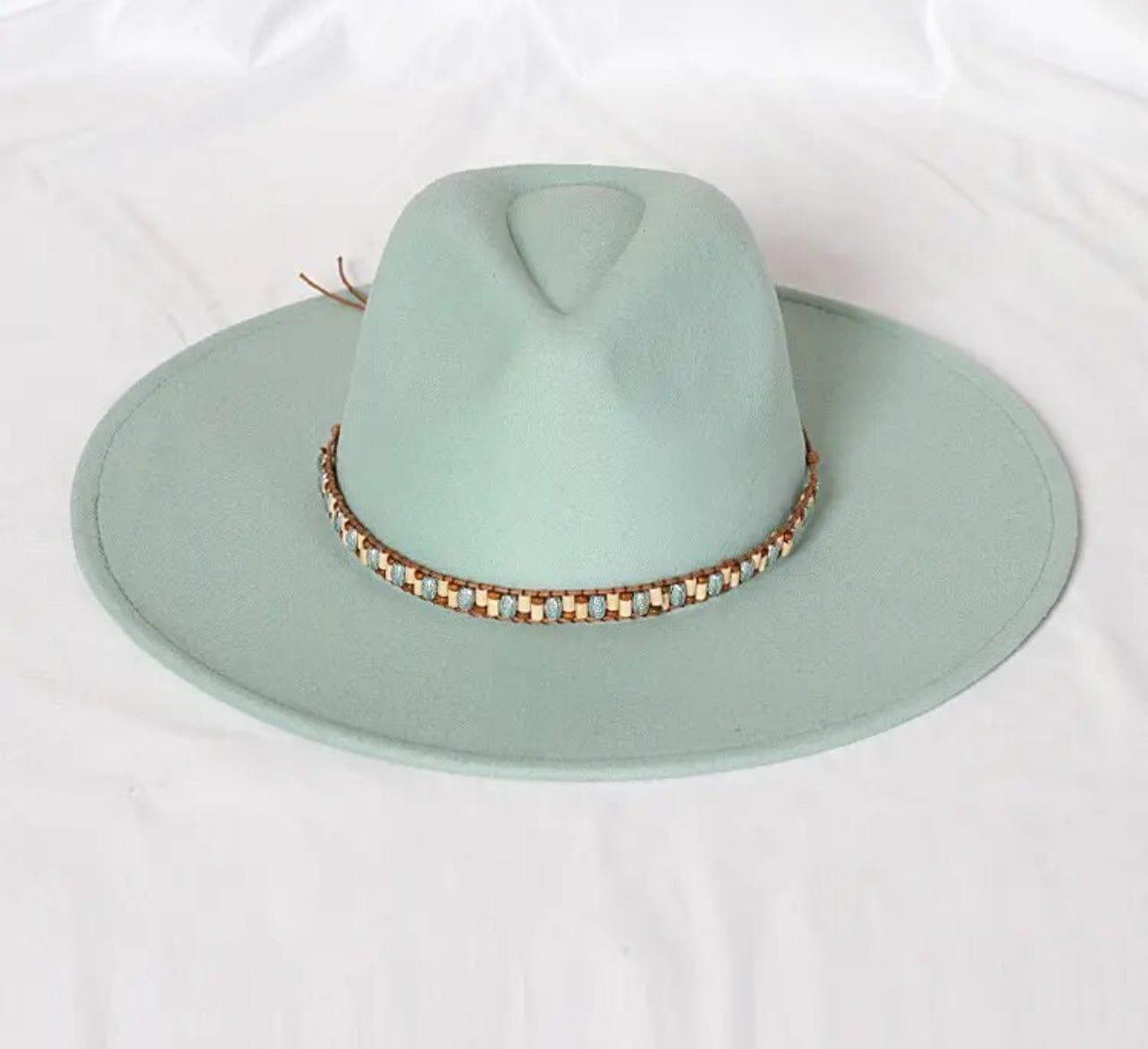 Beaded Stiff Fedora Hat - AccessorizmeeWholesale