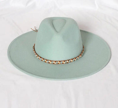 Beaded Stiff Fedora Hat - AccessorizmeeWholesale