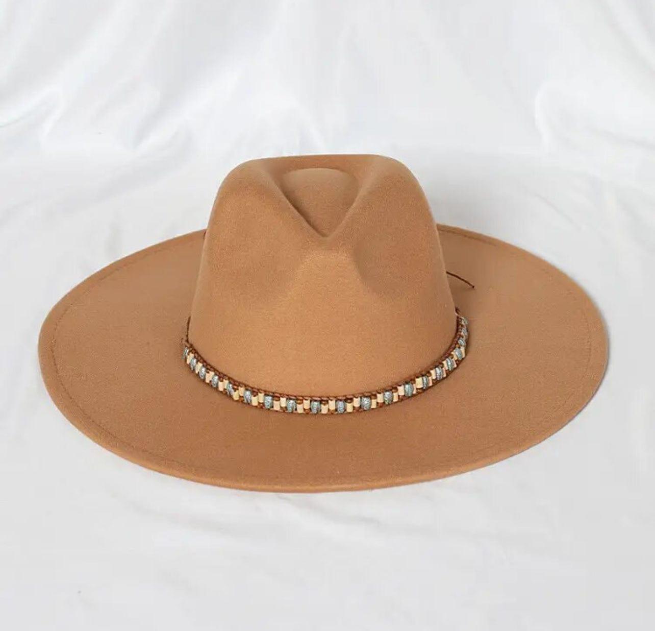 Beaded Stiff Fedora Hat - AccessorizmeeWholesale