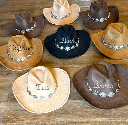 Belted Suede Cowboy Hat - AccessorizmeeWholesale