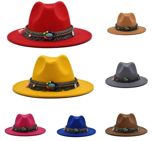 Boho Stiff Fedora - AccessorizmeeWholesale