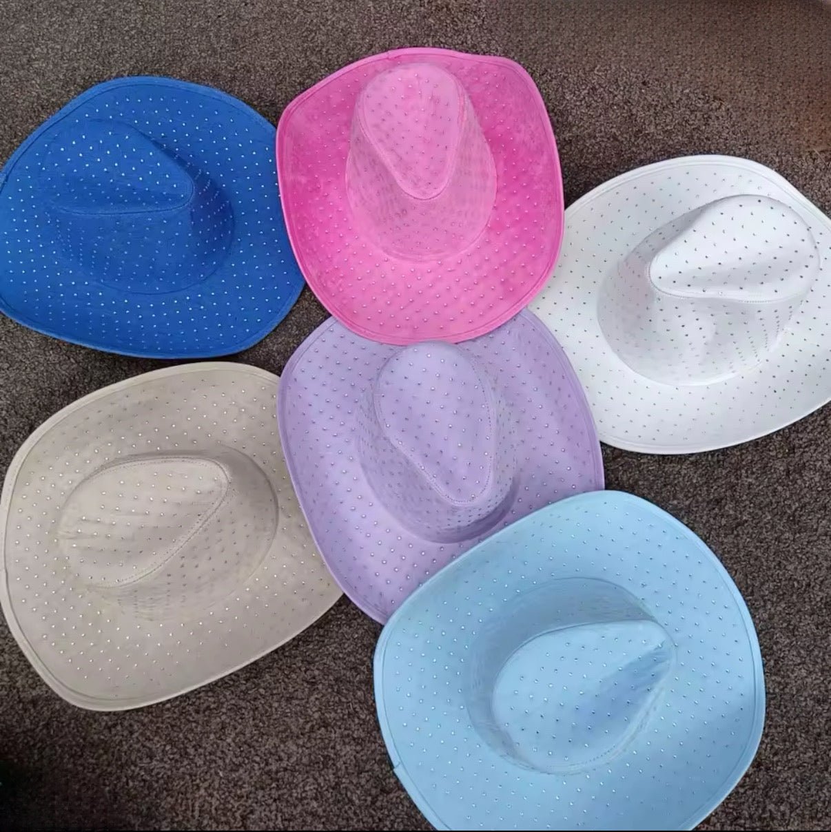 Diamond Embellishment Vegan Suede Cowboy Hat - AccessorizmeeWholesale