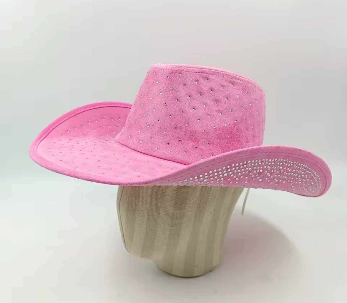 Diamond Embellishment Vegan Suede Cowboy Hat - AccessorizmeeWholesale