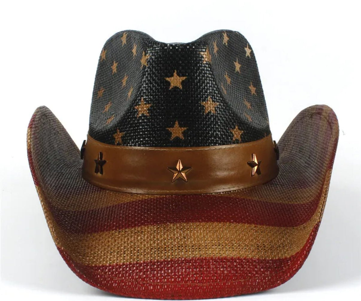 Flaaged Flagged Cowboy Straw Hat – AccessorizmeeWholesale
