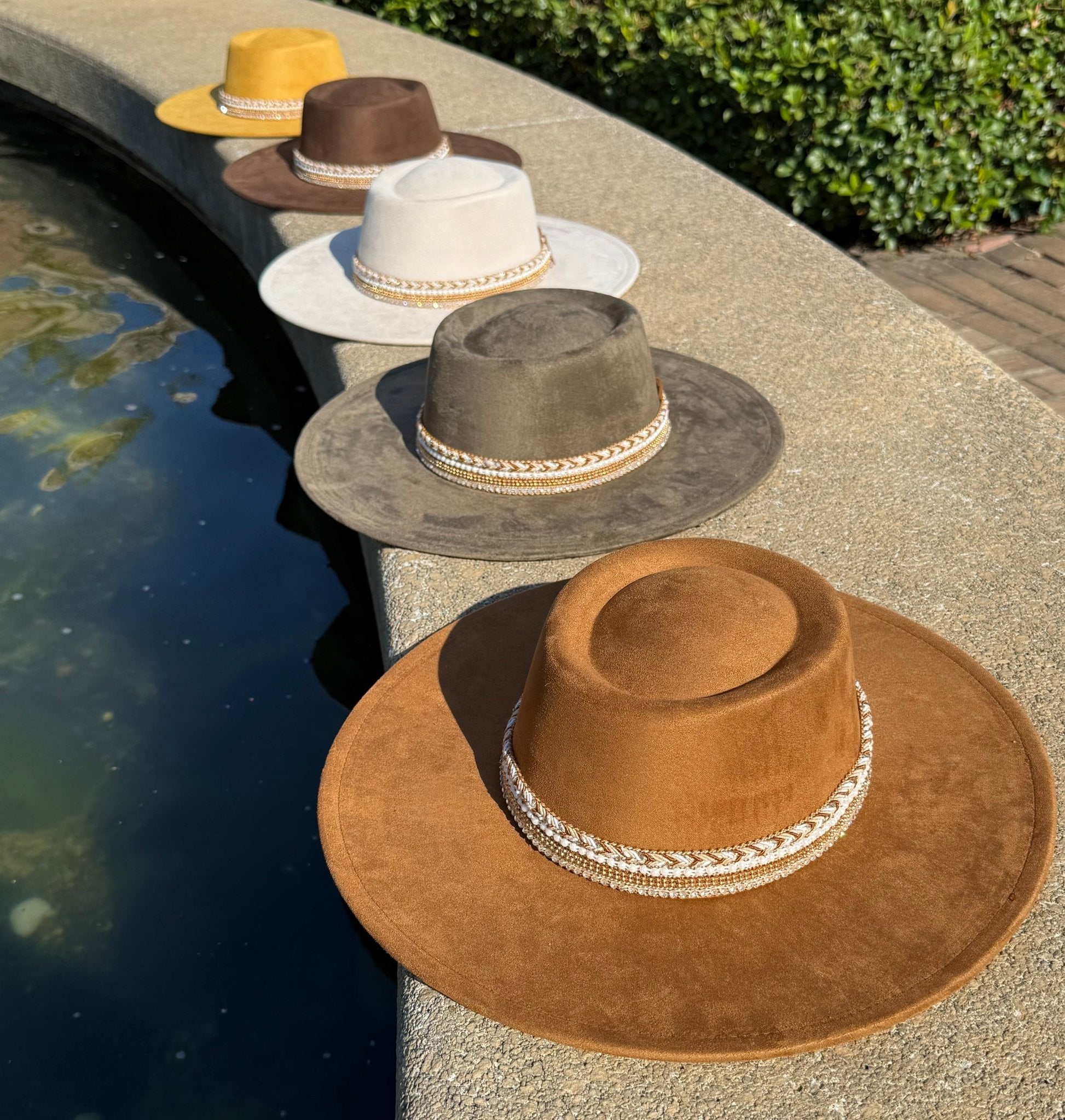 Flat Boater Widebrim Vegan Diamond Fedora Hat - AccessorizmeeWholesale