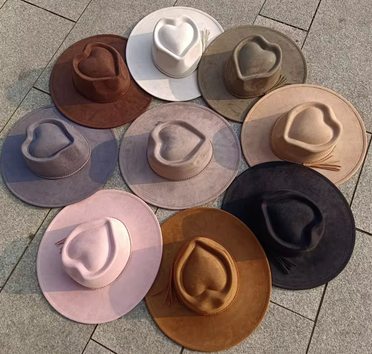 Heart Widebrim Vegan Fedora Hat - AccessorizmeeWholesale