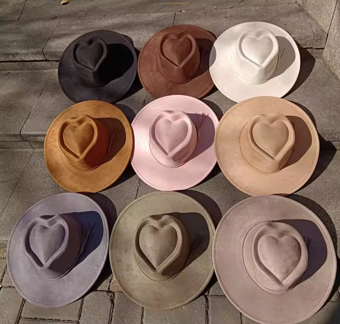 Heart Widebrim Vegan Fedora Hat - AccessorizmeeWholesale