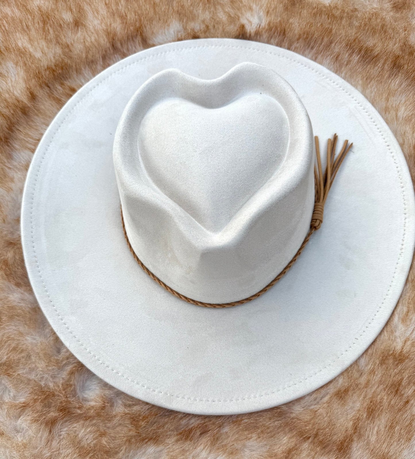 Heart Widebrim Vegan Fedora Hat - AccessorizmeeWholesale