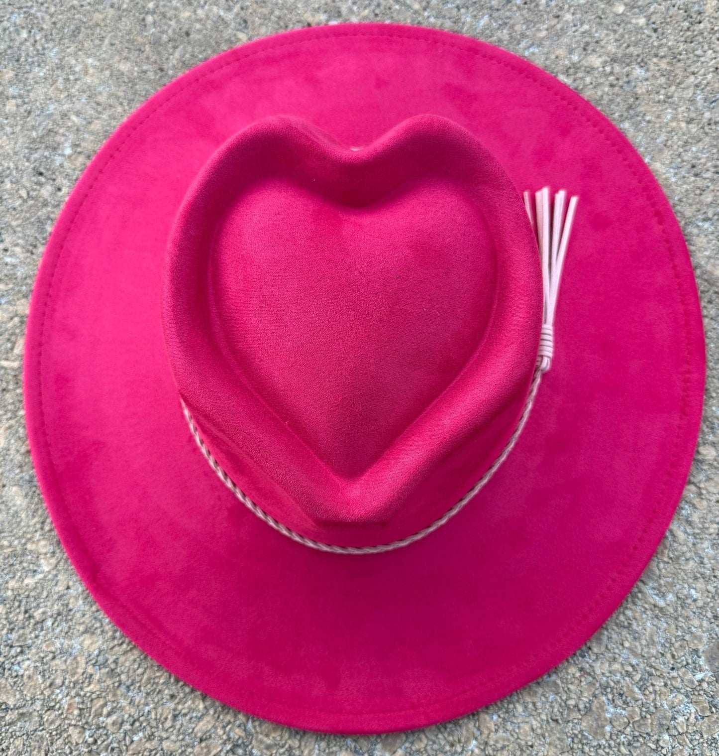 Heart Widebrim Vegan Fedora Hat - AccessorizmeeWholesale
